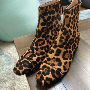 Jcrew leopard roxie ankle boot